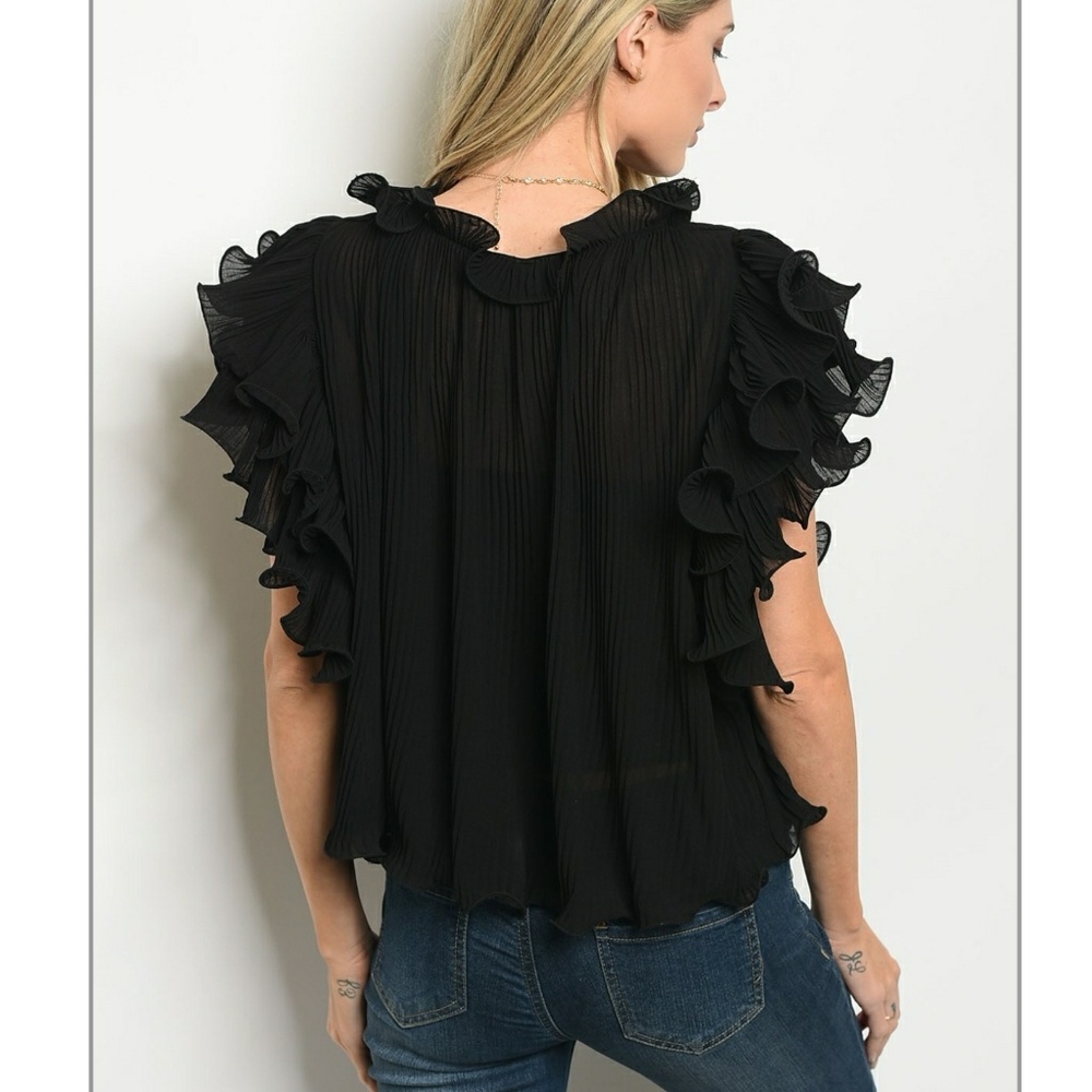 Black Ruffle Top - Picture 8 of 9